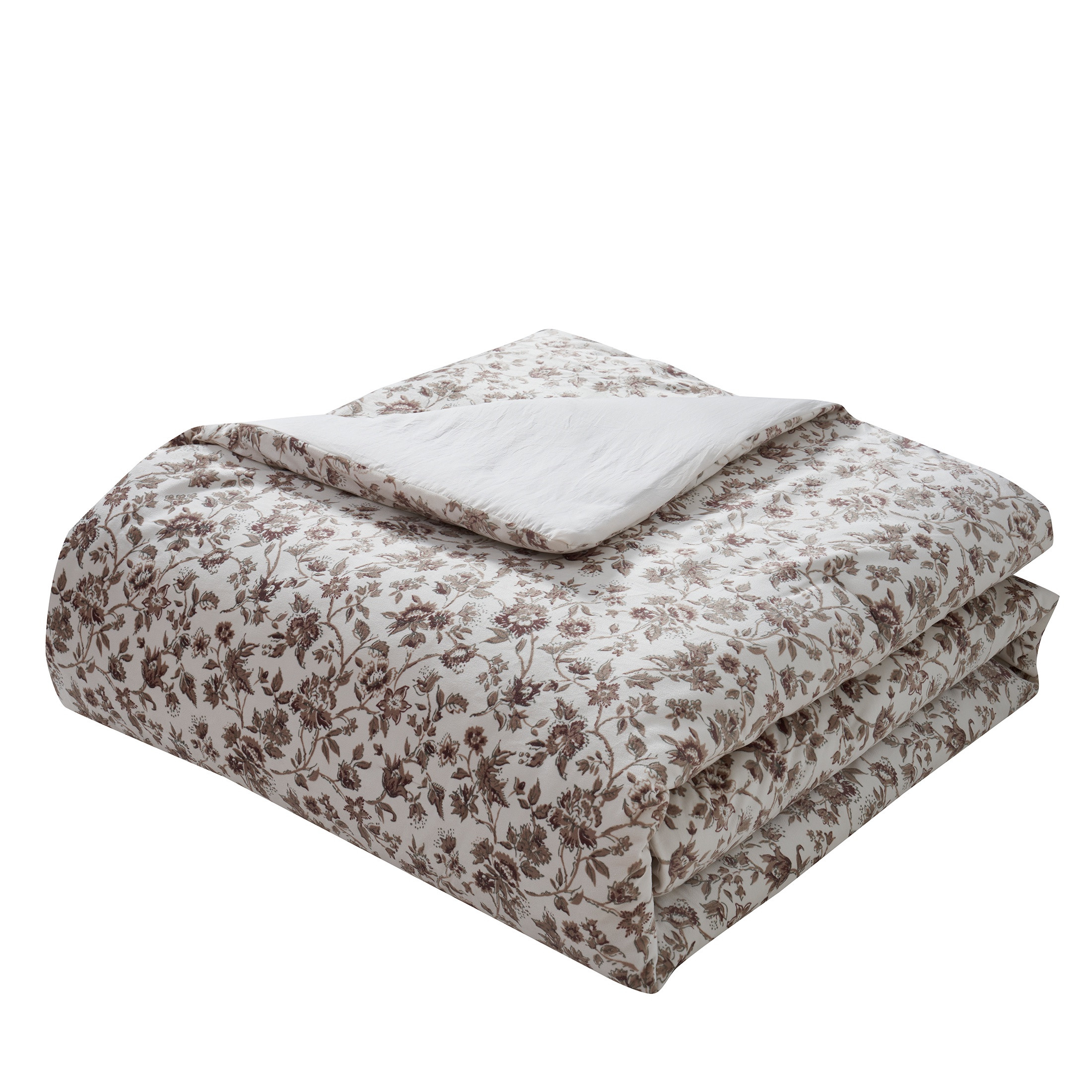 My Texas House Stacy 3-Piece Ivory Floral Printed Velvet Comforter Set, King | Walmart (US)