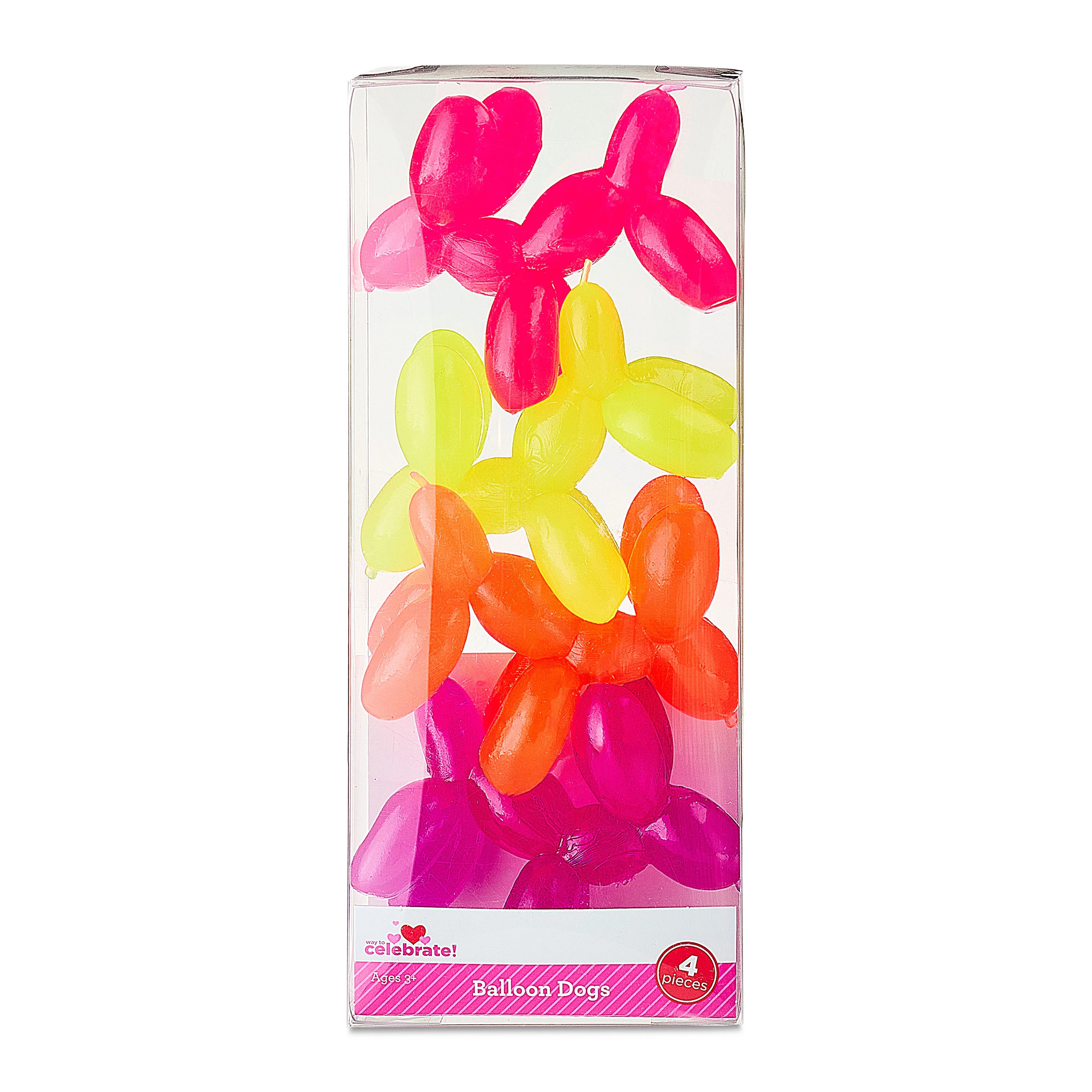 Balloon Dog Party Favors, Multicolor, 4 Count, Valentine's Day by Way To Celebrate | Walmart (US)