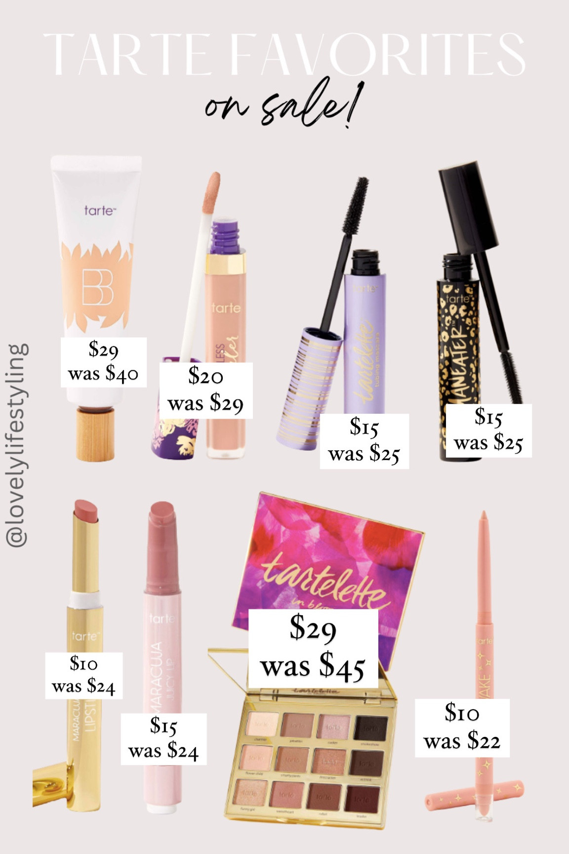 Tarte make up favorites on sale! 
I use shade light in the BB tinted primer
Shade light beige in the creaseless concealer 
