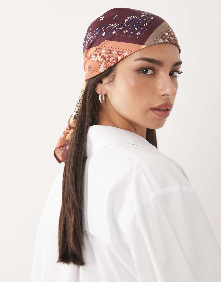 ASOS DESIGN medium headscarf in multi bandana print | ASOS (Global)