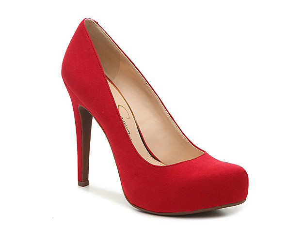 Jessica Simpson JP Tobee Platform Pump - Women's - Red Faux Suede | DSW