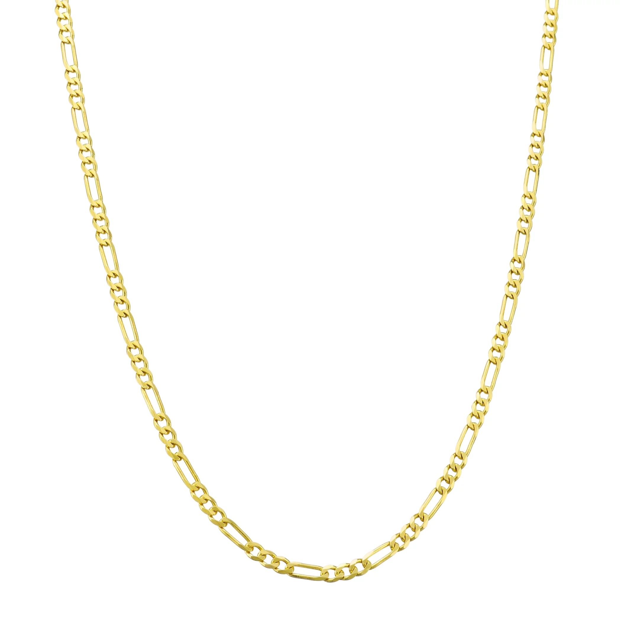 Nuragold 10k Yellow Gold 2mm Figaro Chain Link Pendant Necklace, Womens Mens Jewelry 16" - 26" - ... | Walmart (US)