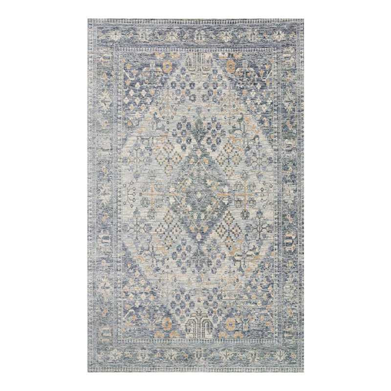 (A436) Penelope Grey Diamond Distressed Look Area Rug, 8x10 | At Home