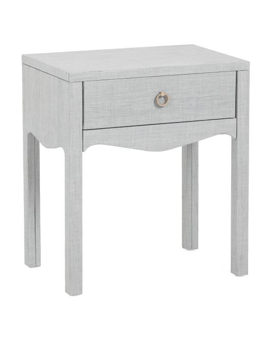 23x26 Linen Wrapped Swoop 1 Drawer Side Table | TJ Maxx