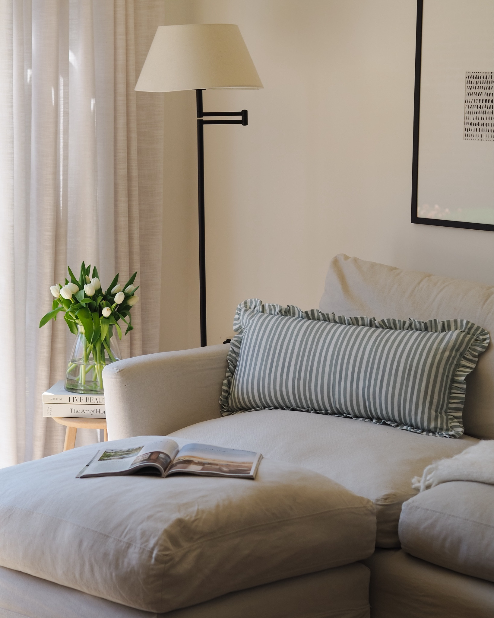 Loving this M&S cushion for spring. Stripes & frills plus a floral design on the reverse. Includes filling too. #cushioncover #livingroom #sofa #marksandspencer #home 

#LTKeurope #LTKhome #LTKspring