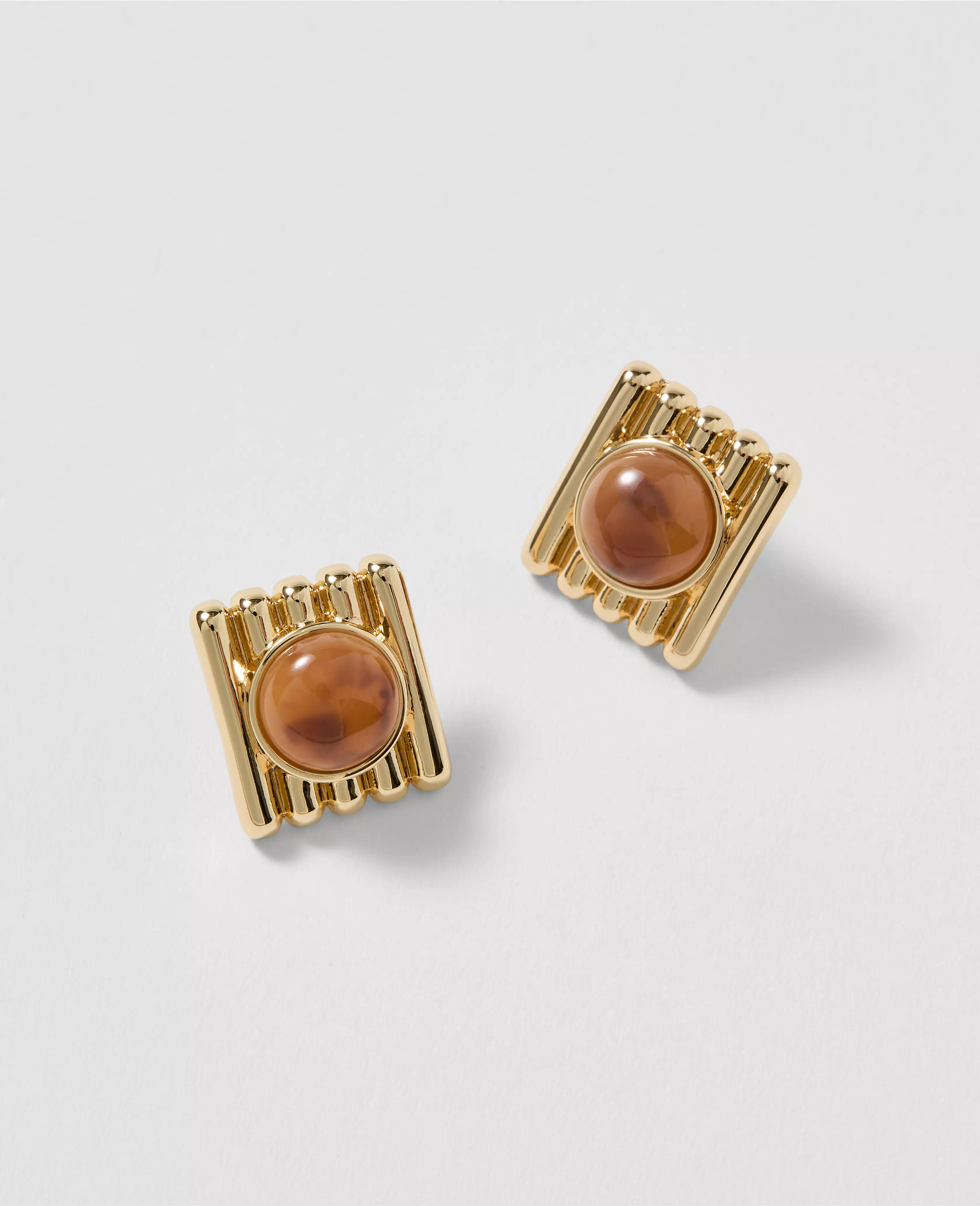 Textured Stone Stud Earrings | Ann Taylor