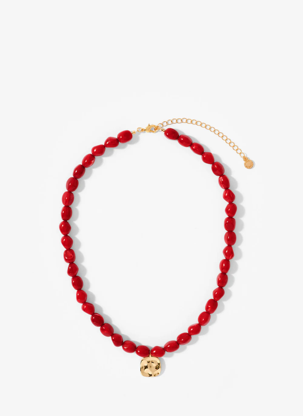 Red Beaded Charm Necklace | Mint Velvet