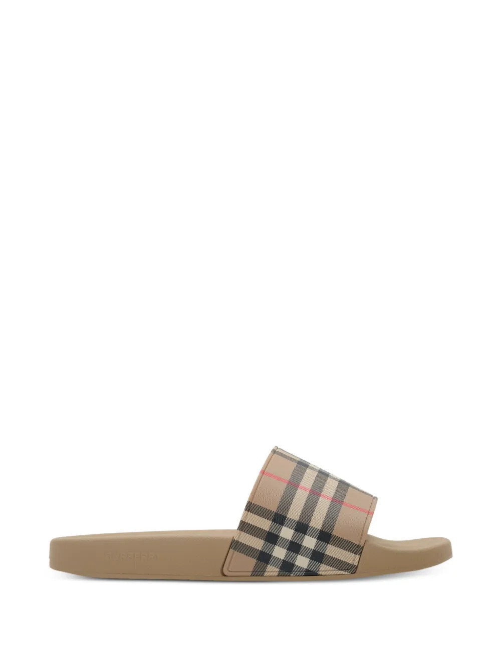 Burberry Check slides - Neutrals | Farfetch Global