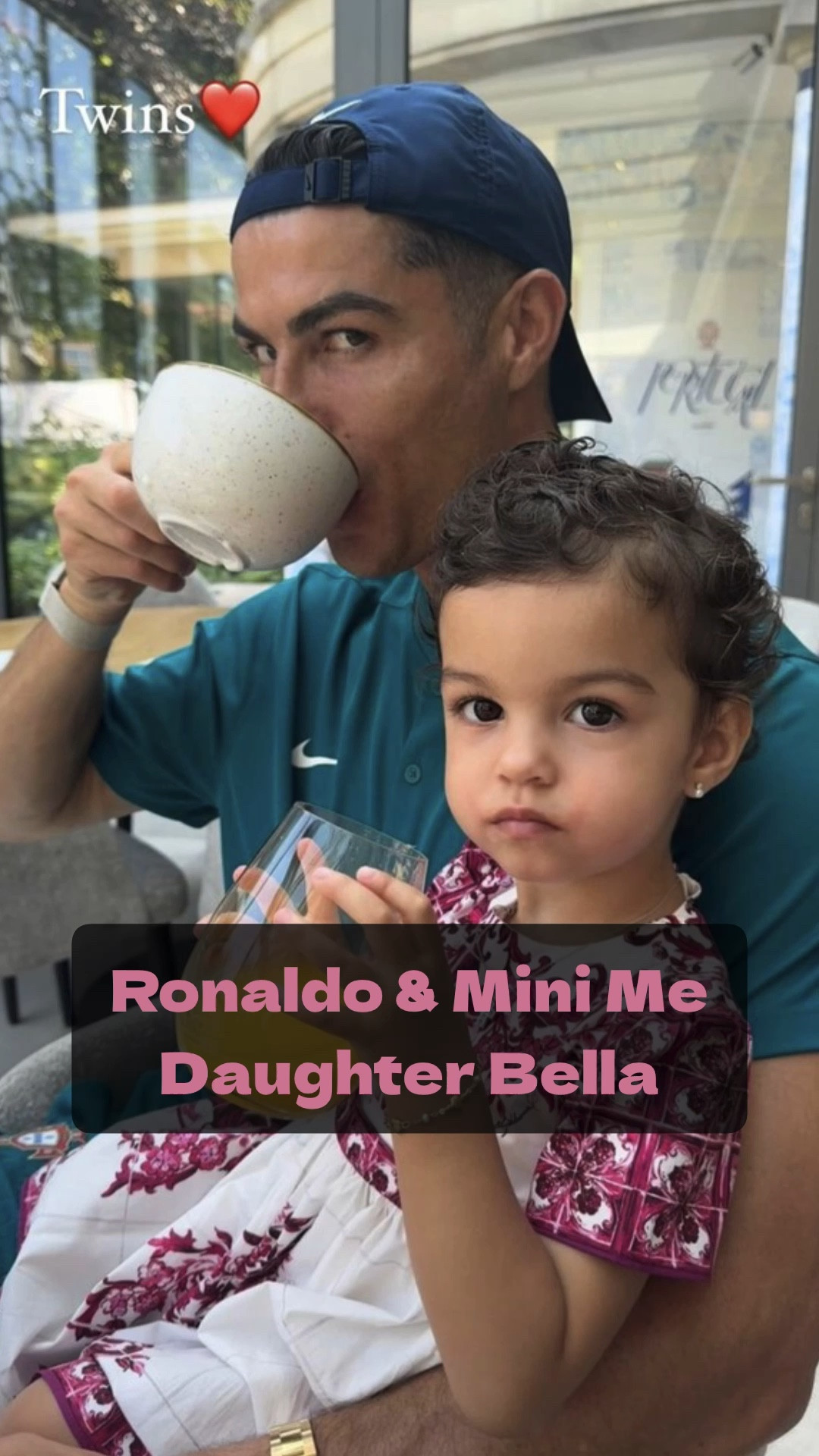 Cristiano Ronaldo Kids. Daughter Bella Esmeralda looks like twins with Ronaldo according to her mother Georgina Rodríguez who shared this adorable photo on Instagram. Bella looks so sweet wearing her Dolce & Gabbana @dolcegabbana Baby Girl Pink Majolica Dress. Bella, along with her 4 older siblings are quite the fashionistas wearing designer collections by Burberry, Dolce & Gabbana, Moschino & More. They also sat in the front row during Paris Fashion Week at the VETEMENTS Womenswear Fall/Winter 2024-2025 show cheering on their mom Georgina Rodríguez who wore a Cristiano Ronaldo-signed jersey dress.

Christiano now 39 years old is quite the super dad! He has 5 children who he and Georgena love to share on their Instagram Page.

Cristiano Ronaldo Jr - 13 years old Eva and Mateo (Twins) - 6 years old Alana Martina - 6 years old Bella Esmeralda (Twin brother Angel died after birth 🥲) - 2 years old.

So looking forward to seeing more adorable photos and videos of the Ronaldo Family!

📸 @cristiano @georginagio 
#celebritycloset 
#ronaldo #CristianoRonaldo #GeorginaRodríguez #vetements #moschino #dolcegabbana #burberry #celebritynews #celebritystyle #celebrityfashion #luxury #redcarpet #celebritykids #luxurylifestyle #celebritydad

#LTKStyleTip #LTKBaby #LTKKids