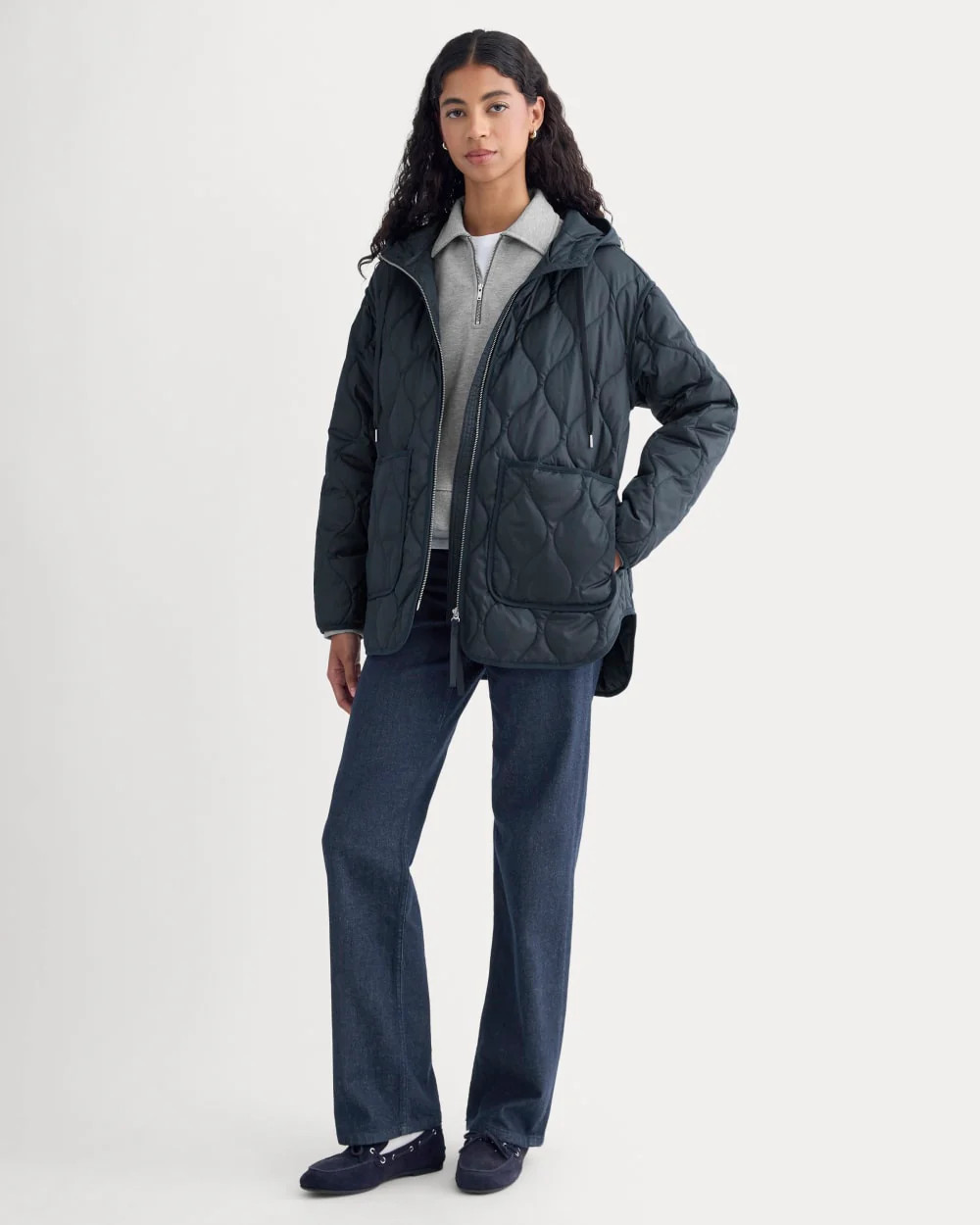 ReNew Quilted Hooded Liner | Navy | Everlane