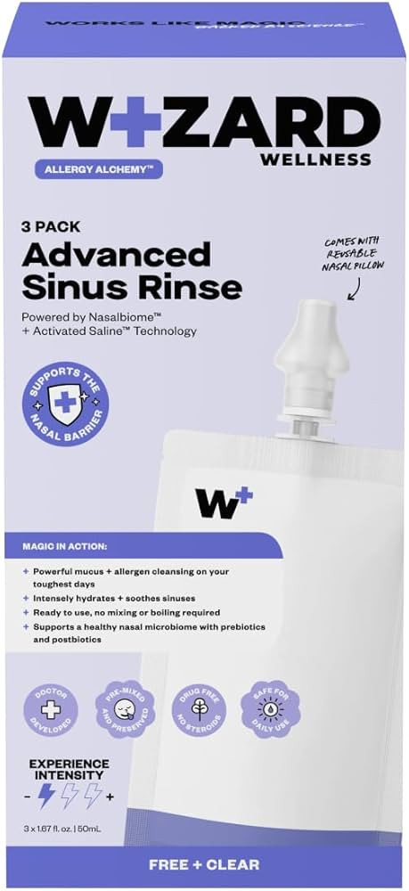 WIZARD WELLNESS Ready-to-Use Advanced Sinus Rinse | Powerful Mucus & Allergen Cleansing | Activat... | Amazon (US)