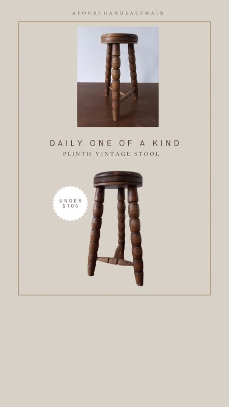 daily one of a kind // vintage plinth stool in the most gorgeous wood tone - under $105

#LTKhome