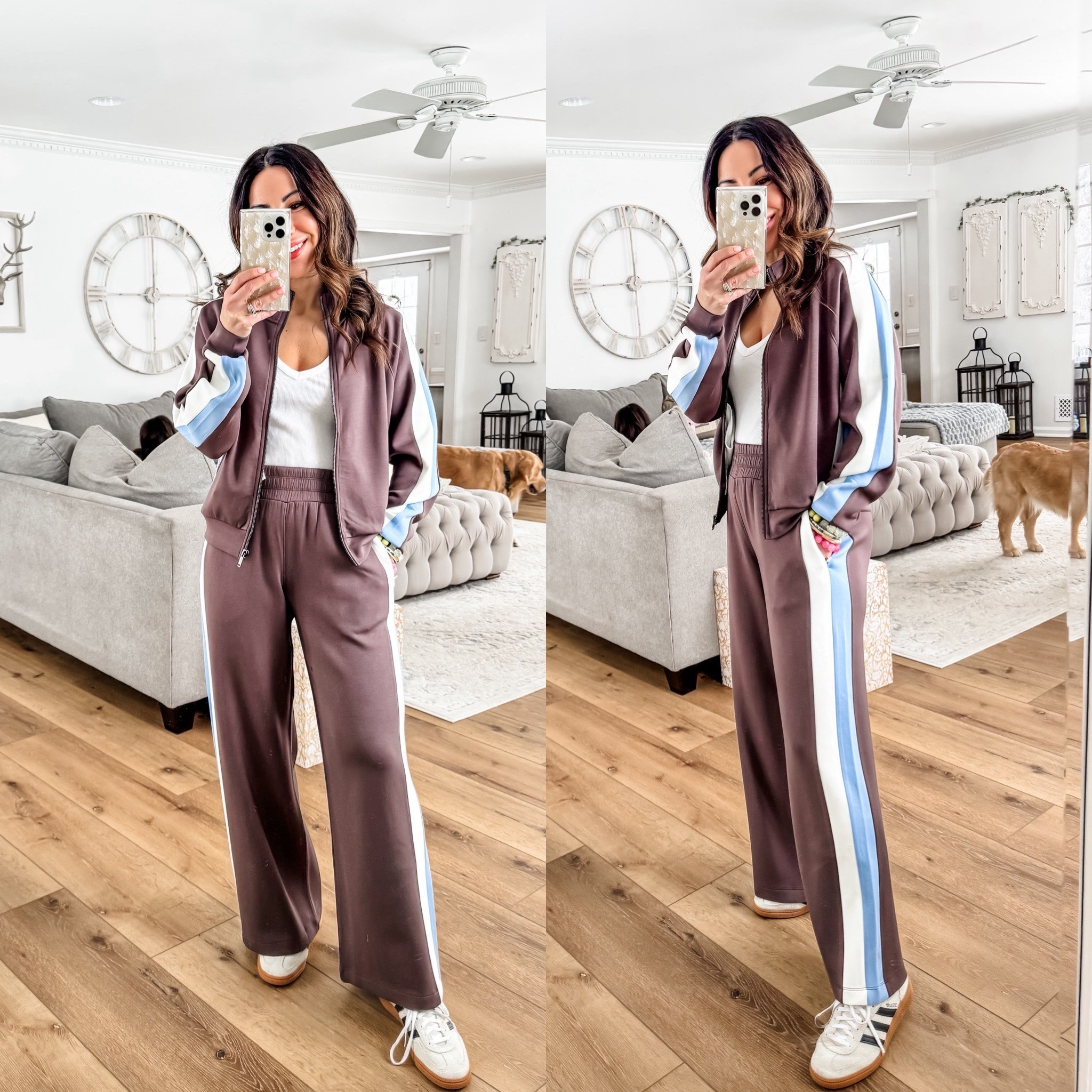 Code TAMMYXSPANX FOR 15% OFF AND FREE SHIPPING ON FIRST ORDERS. small track jacket. Small petite track pants. Spanx @Spanx #SpanxPartner



#LTKOver40 #LTKPetite