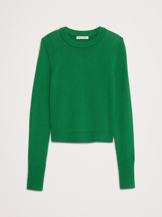 Cotton-Silk Crew-Neck Sweater | Banana Republic (US)