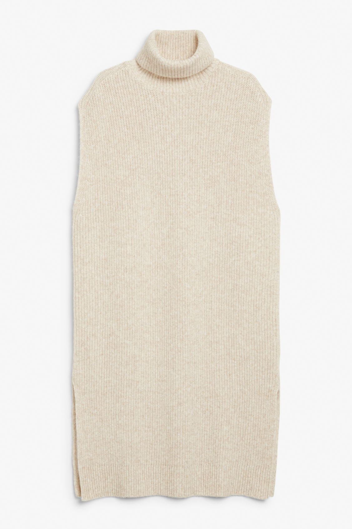 Sleeveless knitted dress - Beige | Monki