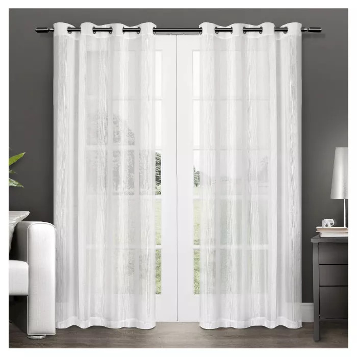 Set of 2 Penny Sheer Window Curtain Panels White Exclusive Home | Target