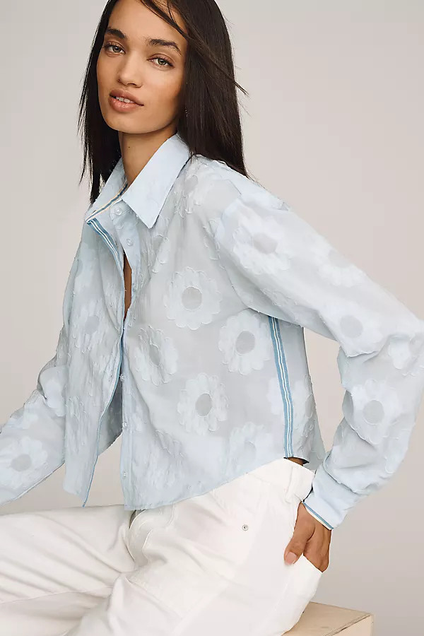 Floral Crop Buttondown Shirt | Anthropologie (US)