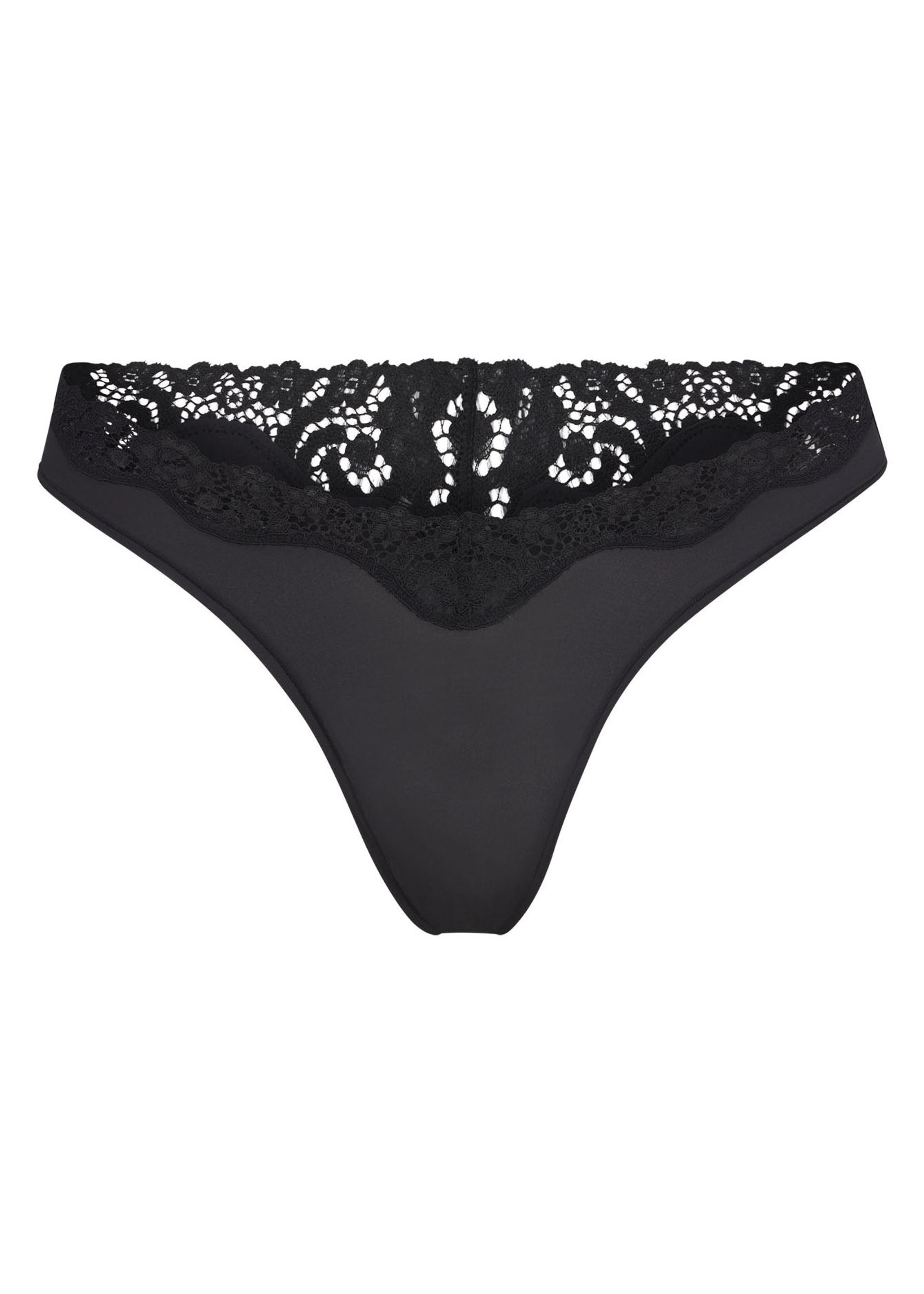 Stretch-jersey lace trim thong | Harvey Nichols