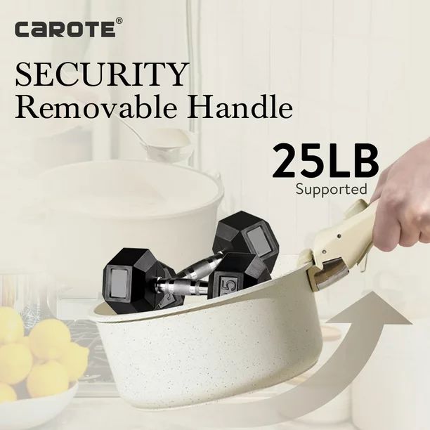 Carote Nonstick Cookware Sets,11 Pcs Granite Non Stick Pots and Pans Set with Removable Handle | Walmart (US)