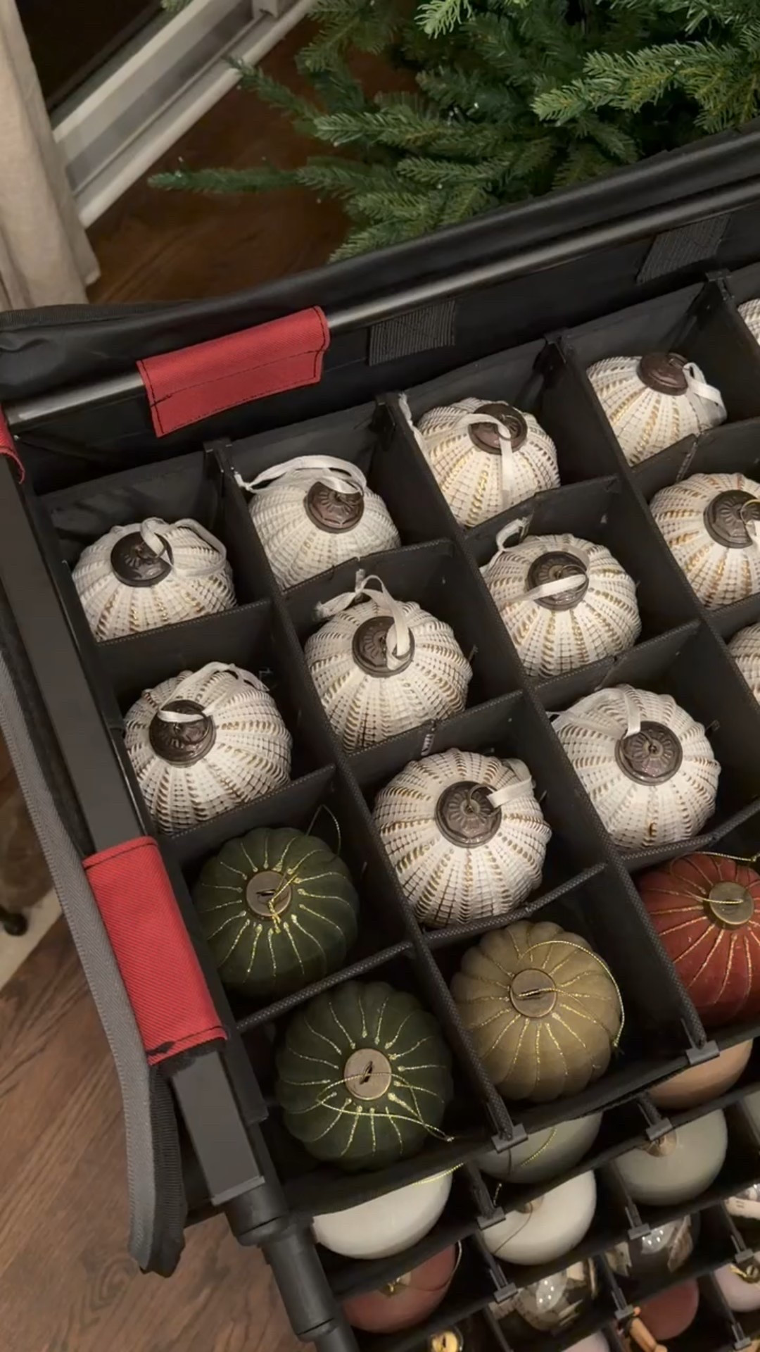 Proof that holiday cleanup doesn’t have to be stressful 🎄✨ This wheeled ornament storage organizer holds all our glass and decorative Christmas ornaments in individual compartments, while the Christmas tree waits nearby for next season. Easy, organized, and space-saving.

#holidayorganization #ornamentorganizer #christmasdecor #seasonalstorage #organizedhome #eanesinteriors


#LTKSeasonal #LTKvlog #LTKHome