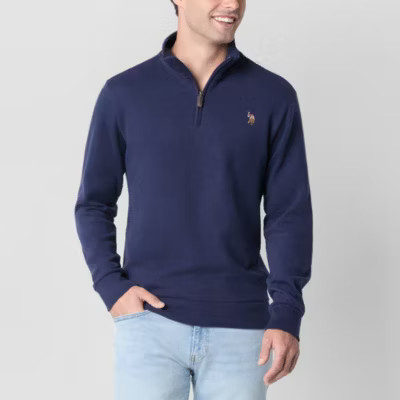 U.S. Polo Assn. Flatback Mens Mock Neck Long Sleeve Quarter-Zip Pullover | JCPenney