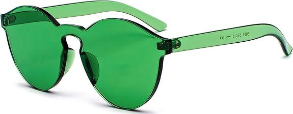 J&L Glasses Fashion Rimless One Piece Clear Lens Color Candy Sunglasses | Amazon (US)