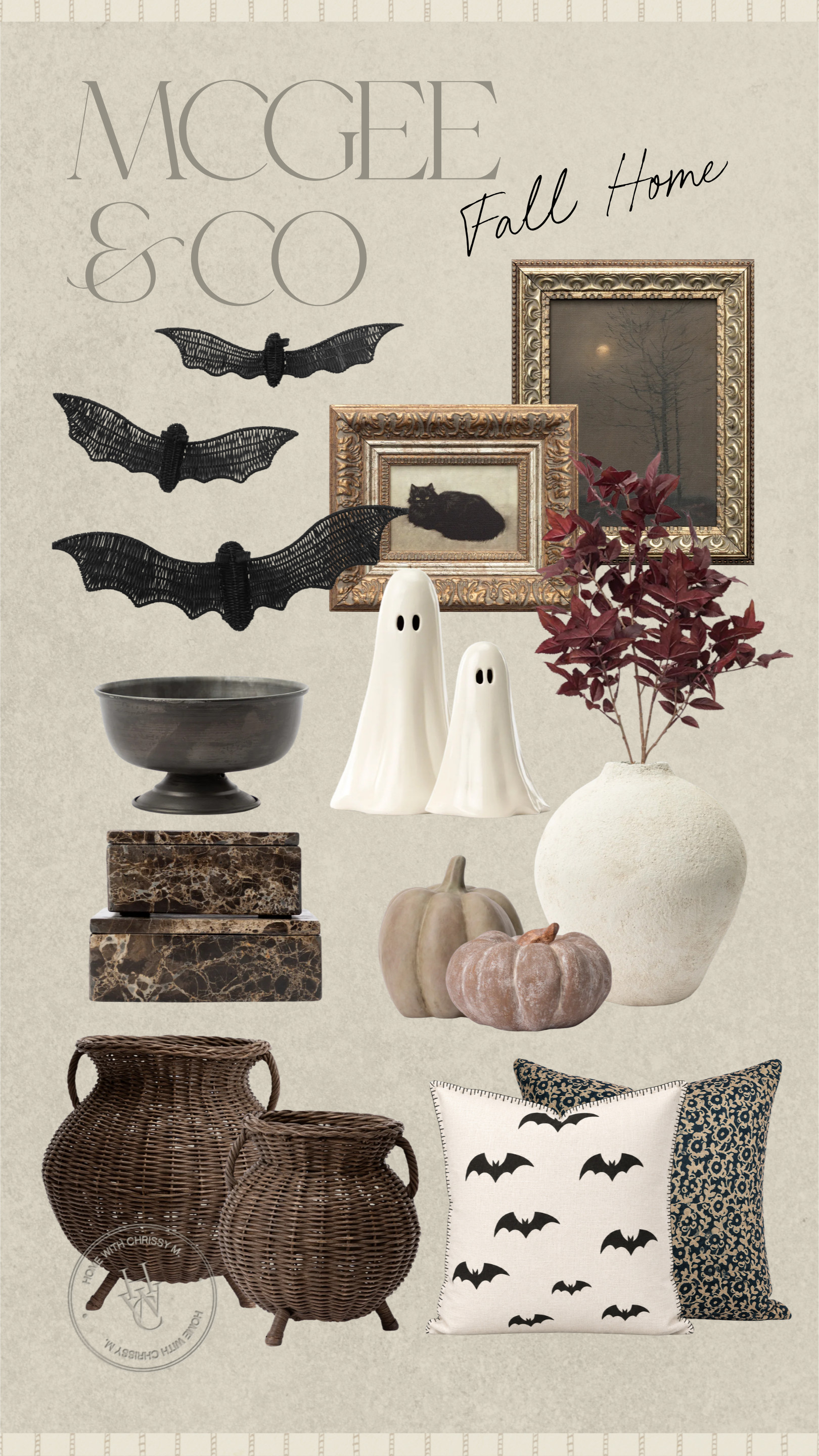 Halloween Decor from McGee & Co!
McGee & Co Fall / Halloween Decor / Neutral Ceramic Pumpkins / Matte Black Candle Holders / Brass Jack-O’-Lanterns / Gauze Table Runners / Black Taper Candles / Woven Bats Garland / Minimalist Skeleton Decor / Smoky Glass Lanterns / Antique Gold Mirrors / Stone Tombstone Accents / Black and White Check Throws / Vintage-Inspired Crows / Rustic Wood Signs / Distressed Metal Lanterns / Bone-Colored Skulls / Velvet Pumpkins in Neutrals / Black Lace Mantel Scarves / Apothecary Jars / Aged Spell Books / Neutral Spider Web Accents / Moody Faux Florals / Iron Wall Sconces / Rustic Wreaths with Bats / Cream-Colored Ghost Pillows / Weathered Candlestick Holders / Terracotta Pumpkins / Terracotta Jack-O-Lantern’s / Rattan Witches Hat / Aesthetic Halloween
 

 #LTKSeasonal #LTKHome