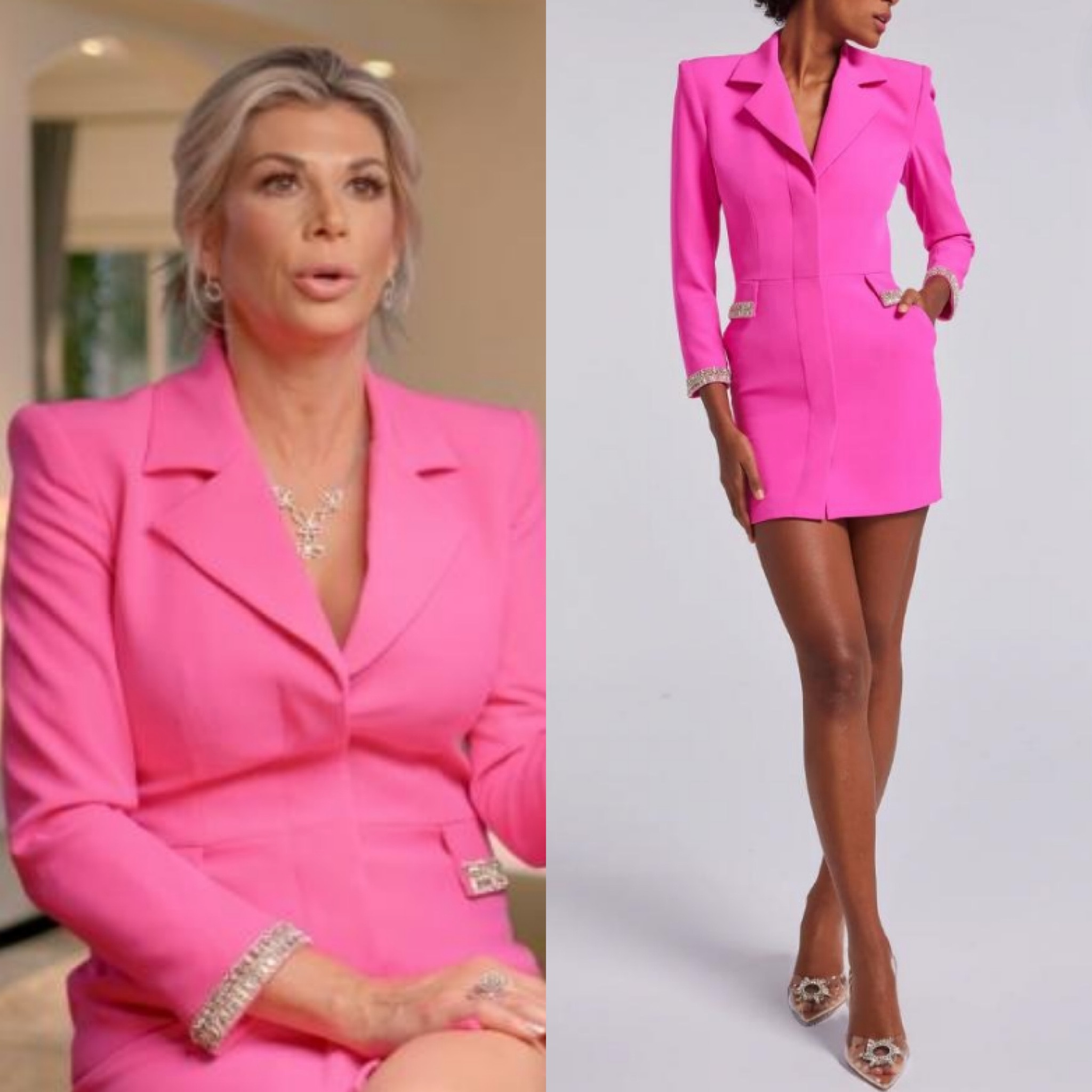 Alexis Bellino’s Pink Embellished Confessional Blazer