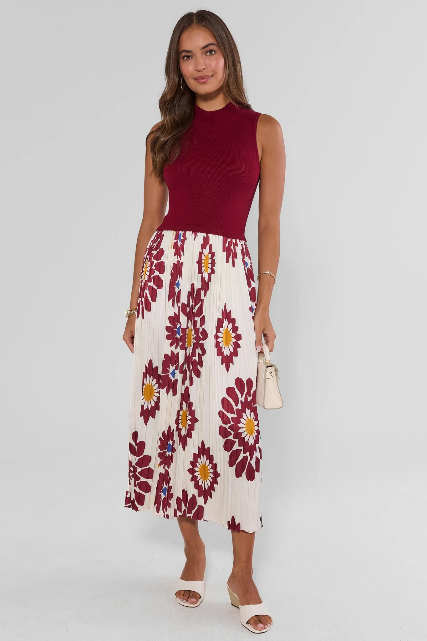 Marcia Burgundy Midi Dress | Avara