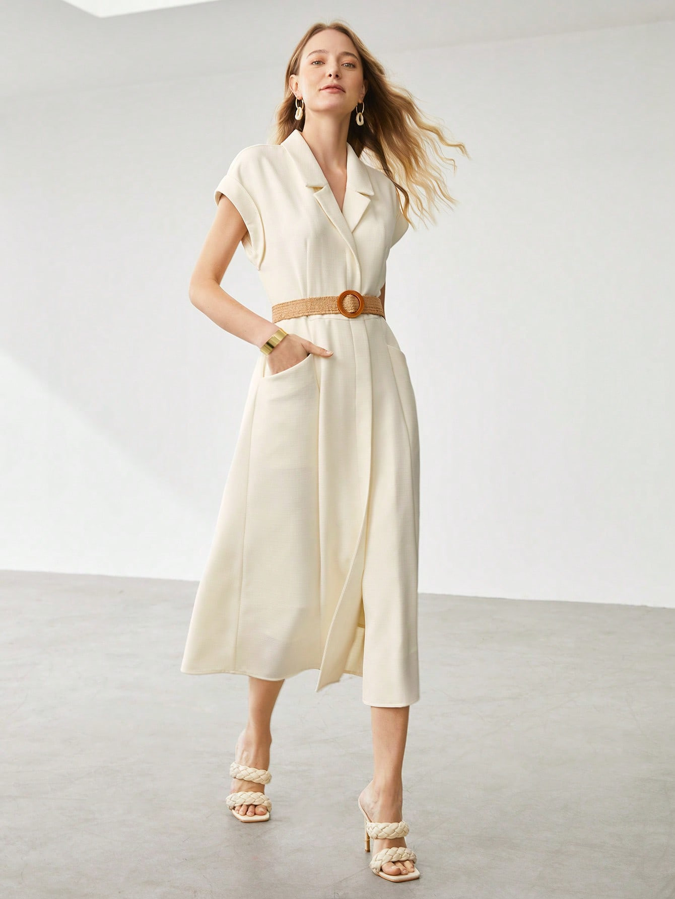 MOTF PREMIUM BELTED SHIRT DRESS | SHEIN