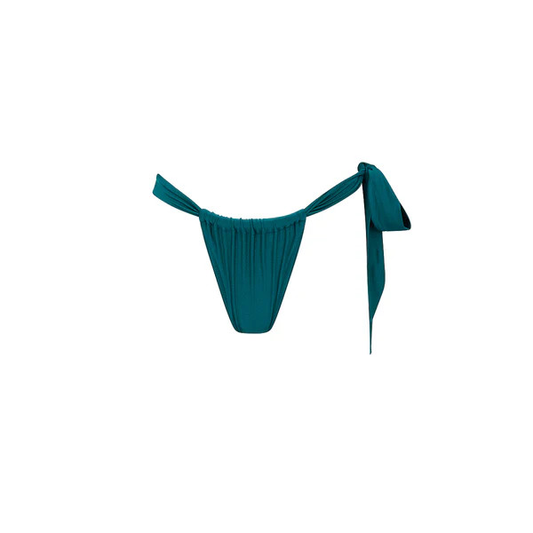 Soft Tie Ruched Thong Bikini Bottom - Laguna Haze | Kulani Kinis US