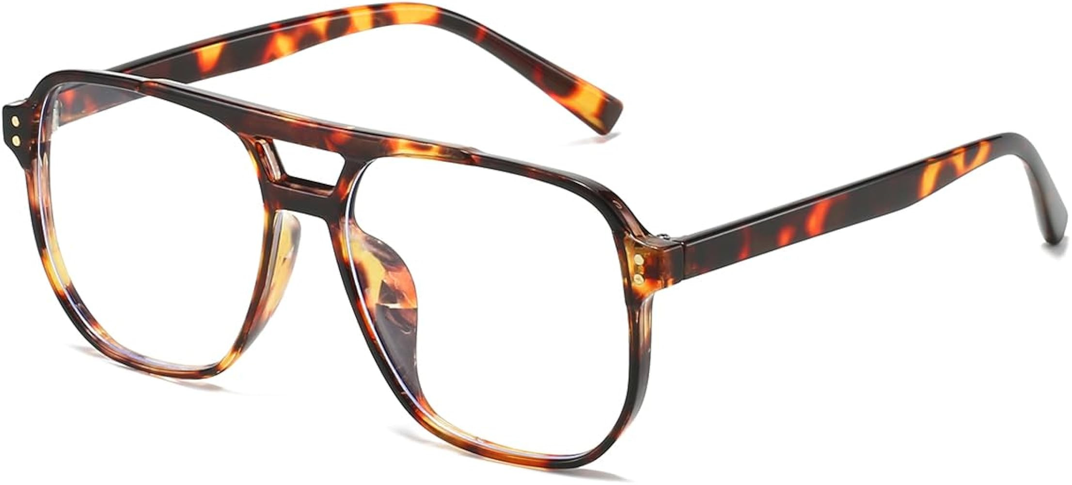 JOVAKIT Aviator Blue Light Blocking Glasses for Women Men, Fashion Fake Nerd Clear Square Pilot F... | Amazon (US)