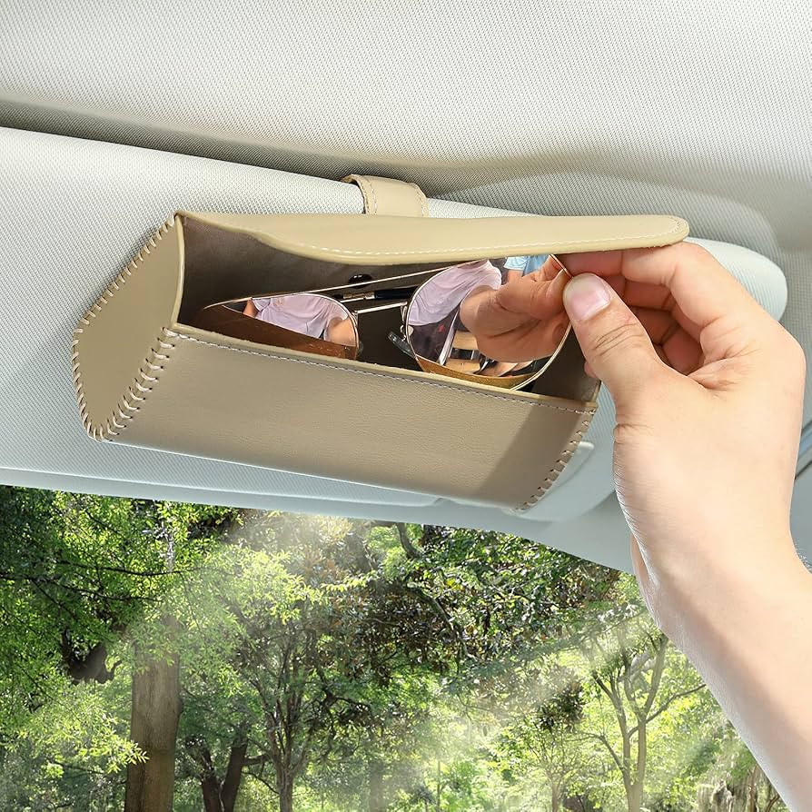 Accmor Sunglasses Holder for Car Sun Visor, Leather Eyeglasses Case Organizer, Universal Auto Acc... | Amazon (US)