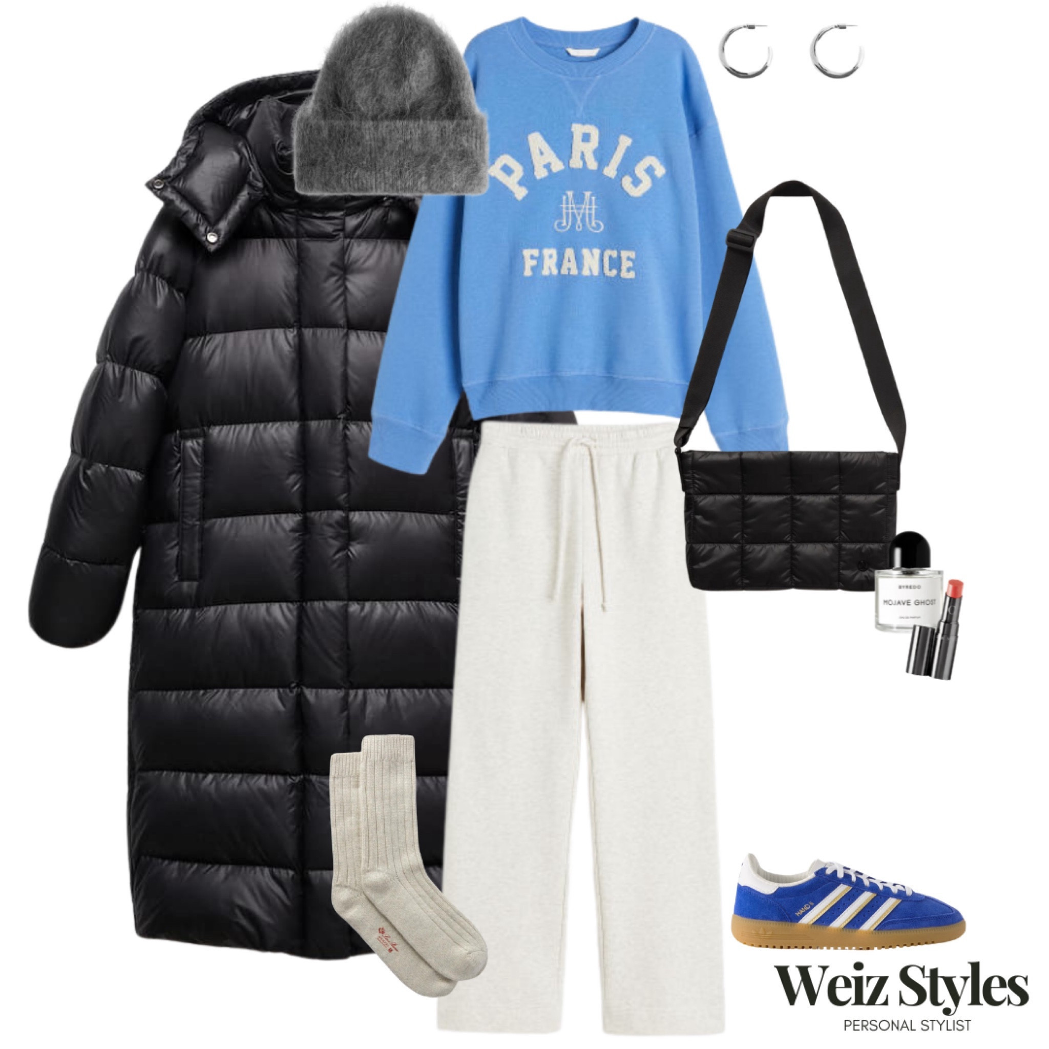 The Christmas blues don’t need to be a bad thing! 💙 This comfy-casual look is perfect for some R&R and still super stylish ✨ 

Not sure how to piece your outfits together? Love certain styles but not sure where to shop? I can help, get in touch to find out how 💌 hello@weizstyles.com or DM

#blue #paris #comfy #comfies #casual #sweatshirt #joggers #sweats #relaxation #socks #trainers #adidas #mohair #beanje #hat #arket #mango #puffer #coat #black #bag #netaporter #lululemon #silver #hoops #earrings #quilted #autumn #winter #casualoutfit #personalstylist #styling #weizstyles #cool #edgy #wellness #colour #fun #comfortable #rest #relax #highstreet #designer 

#LTKeurope #LTKstyletip #LTKSeasonal