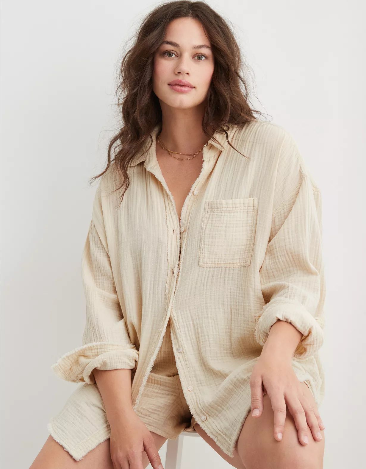 Aerie Pool-To-Party Cover Up Shirt | American Eagle Outfitters (US & CA)