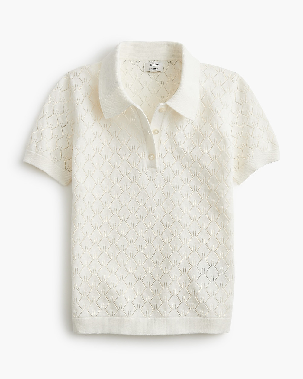 Short-sleeve pointelle sweater-polo | J.Crew Factory
