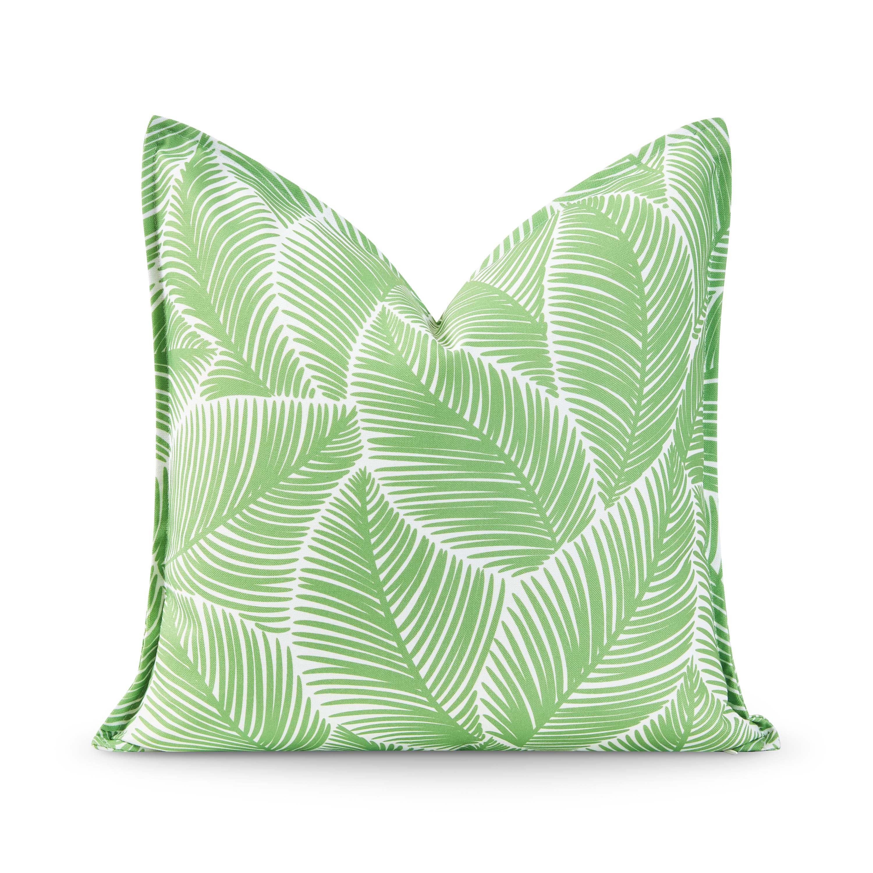 Coastal Indoor Outdoor Pillow Cover, Palm Leaf, Pale Green, 20 | Hofdeco