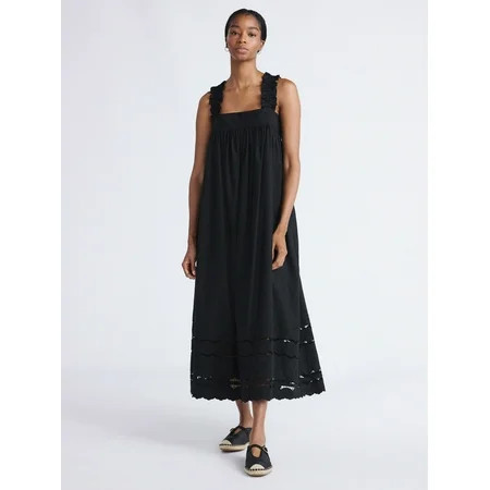 Free Assembly Women s and Women s Plus Sleeveless Cotton Eyelet Maxi Dress Sizes XS-4X | Walmart (US)