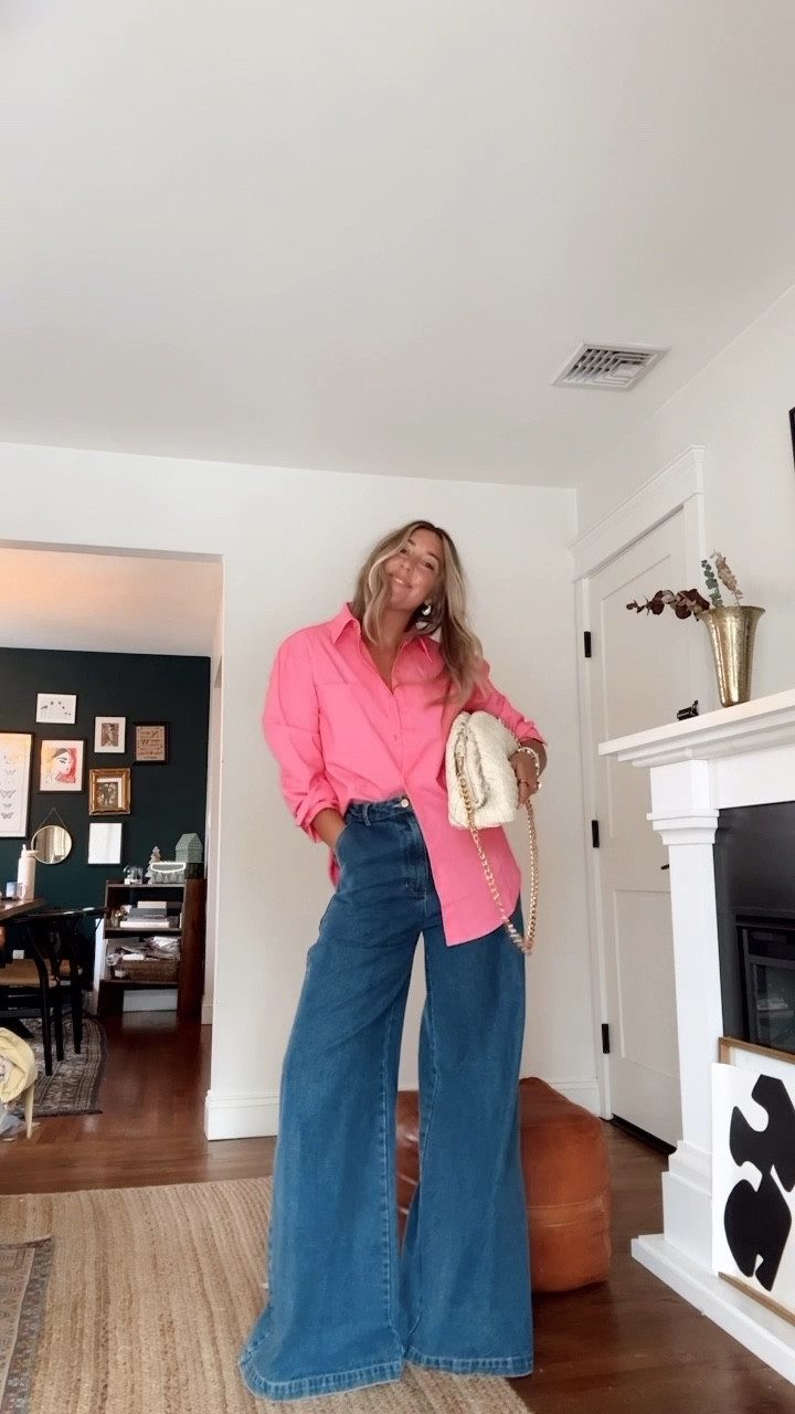 new arrivals from @vici! I am craving spring (especially with the snow on the east coast coming tomorrow!) Comment shop for everything! LOVE this pink button down + denim combo and I think the dress is perfect for any spring events like a shower XO happy Saturday! Don’t forget to use CODE: CAITLYNSAVE35 for 35% off!