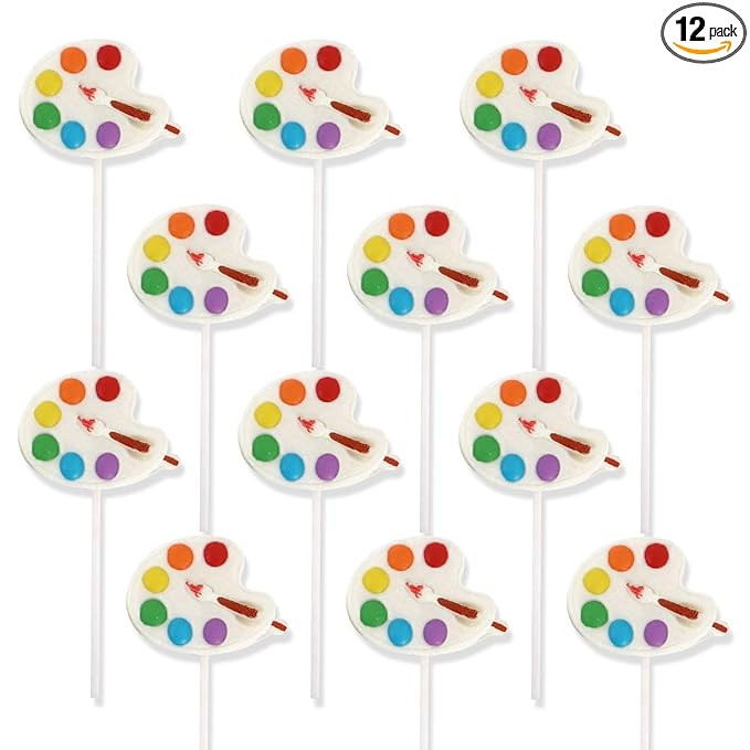 Little Artist Lollipops, Individually Wrapped Candy Suckers for Birthday Party, Paint Party Favor... | Amazon (US)