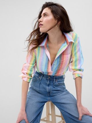 Linen Boyfriend Shirt | Gap (US)