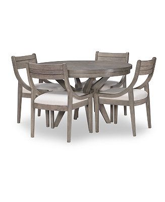 Furniture Greystone 5pc Dining Set (Round Table & 4 Side Chairs) & Reviews - Furniture - Macy's | Macys (US)