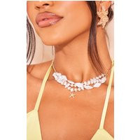 Gold Pearl Layered Starfish Choker, Yellow | PrettyLittleThing UK