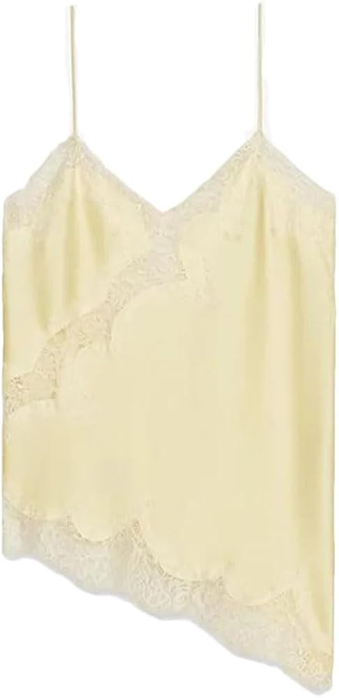 Women’S Casual Solid Lace Spaghetti Strap Top With Patchwork Irregular Hole Decoration | Amazon (US)