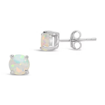 SHINE by Sterling Forever Sterling Silver 6mm Opal Studs | Target