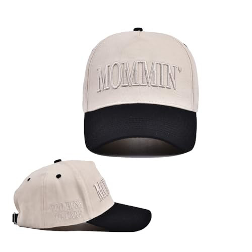 Mommin Hat,Vintage Two-Tone Women's Baseball Cap, Mommin Trucker Hats for Women Adjustable Baseball Cap Beige | Amazon (US)