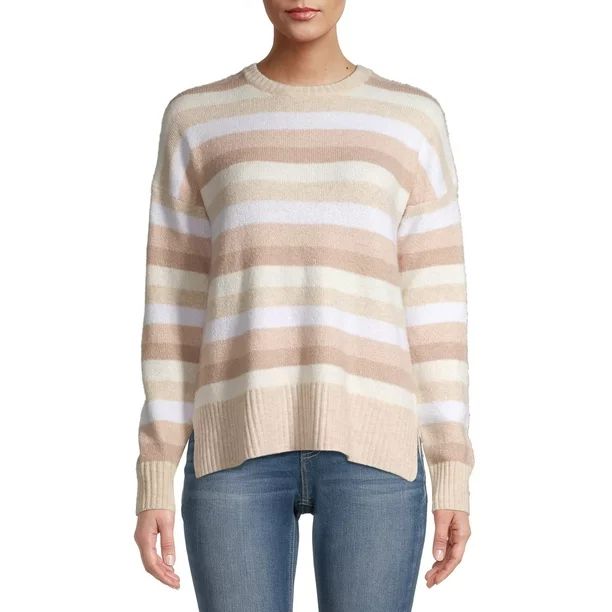 Time and Tru Women's Cozy Crewneck Sweater - Walmart.com | Walmart (US)