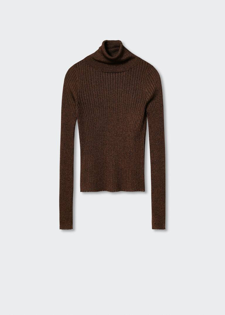 Pullover lurex ribbed turtleneck -  Women | Mango United Kingdom | MANGO (UK)
