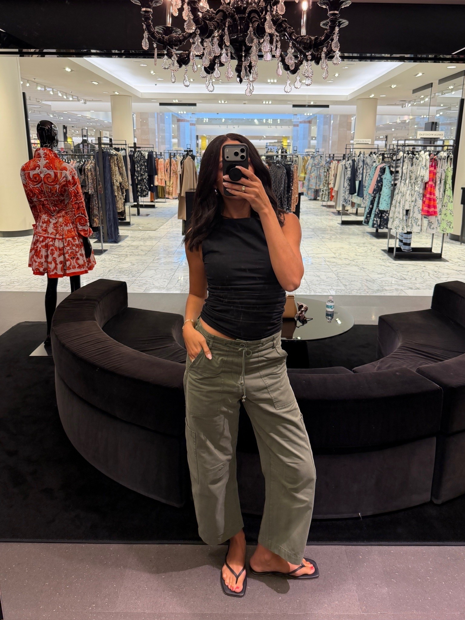 What I wore to shop the Nordstrom Anniversary Sale 🖤 Wearing size S black tank and size 27 green pants 

summer outfit, summer fashion, nsale, Nordstrom sale, casual chic outfit, casual outfit, summer outfit, dinner outfit, lunch outfit, pistola denim

#LTKSeasonal #LTKSaleAlert