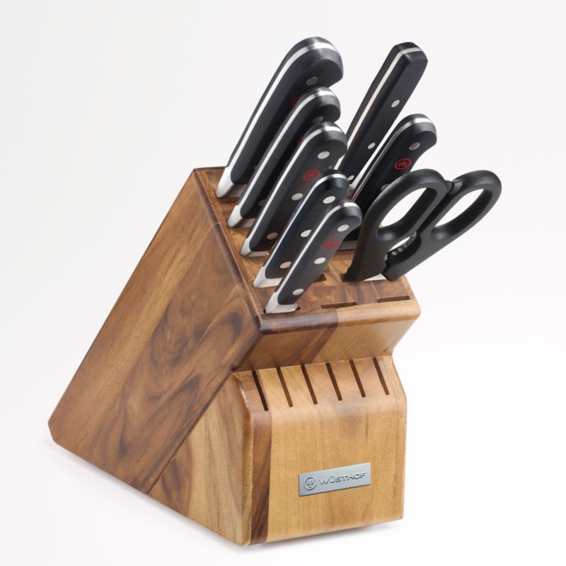 Wusthof Classic 9-Piece Acacia Wood Knife Block Set + Reviews | Crate & Barrel | Crate & Barrel